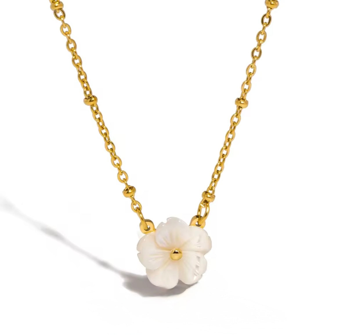 Pozłacany Naszyjnik Kwiatek z Cyrkoniami Diamond Blossom Glow