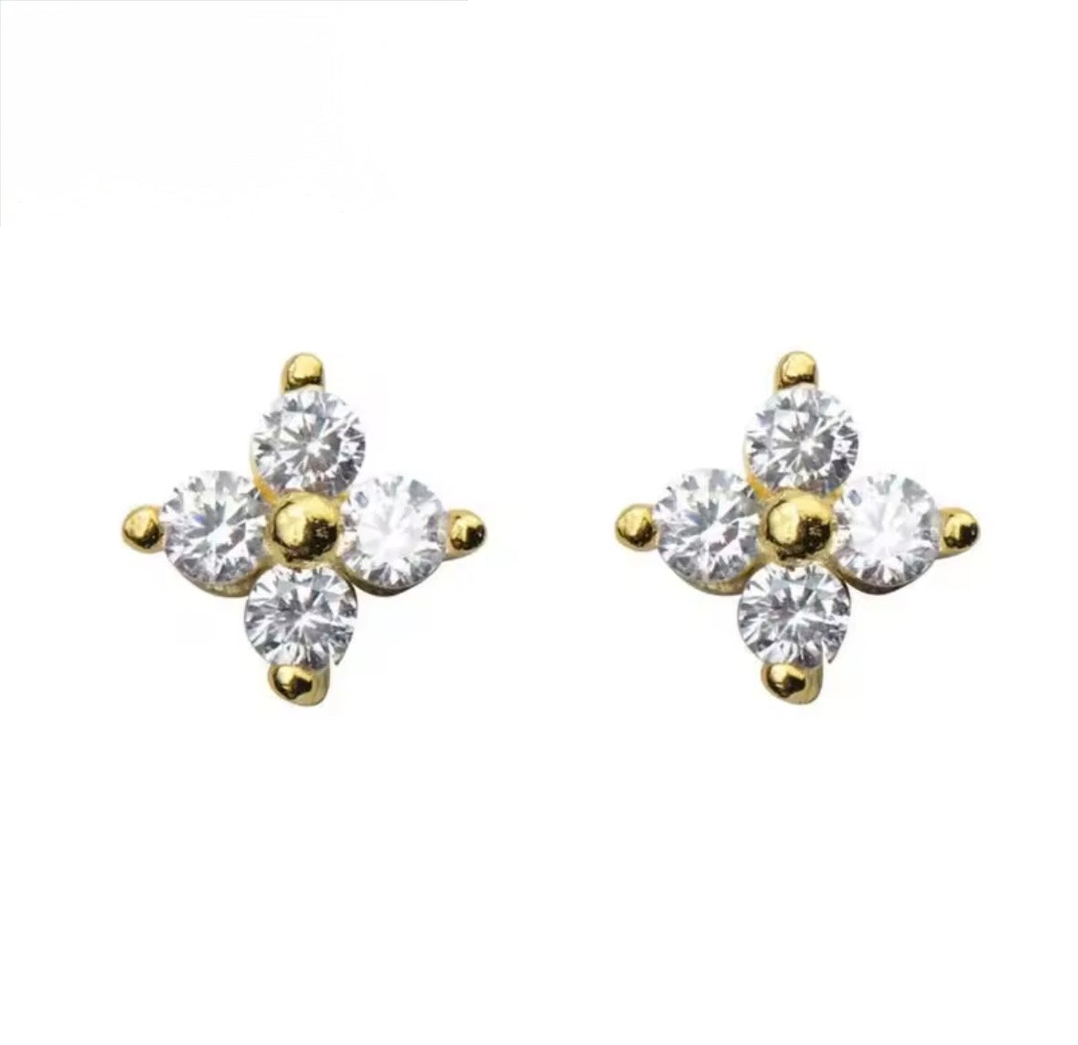Kolczyki Sztyfty Geometryczne Kwiatuszki Blossom Studs