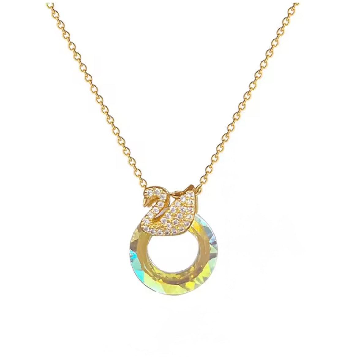 Naszyjnik Golden Swan Aurora Crystal