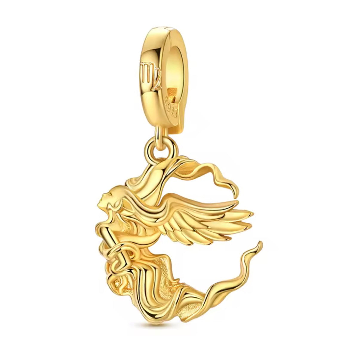 Złoty Charms Znak Zodiaku Panna Golden Zodiac Virgo Goddess