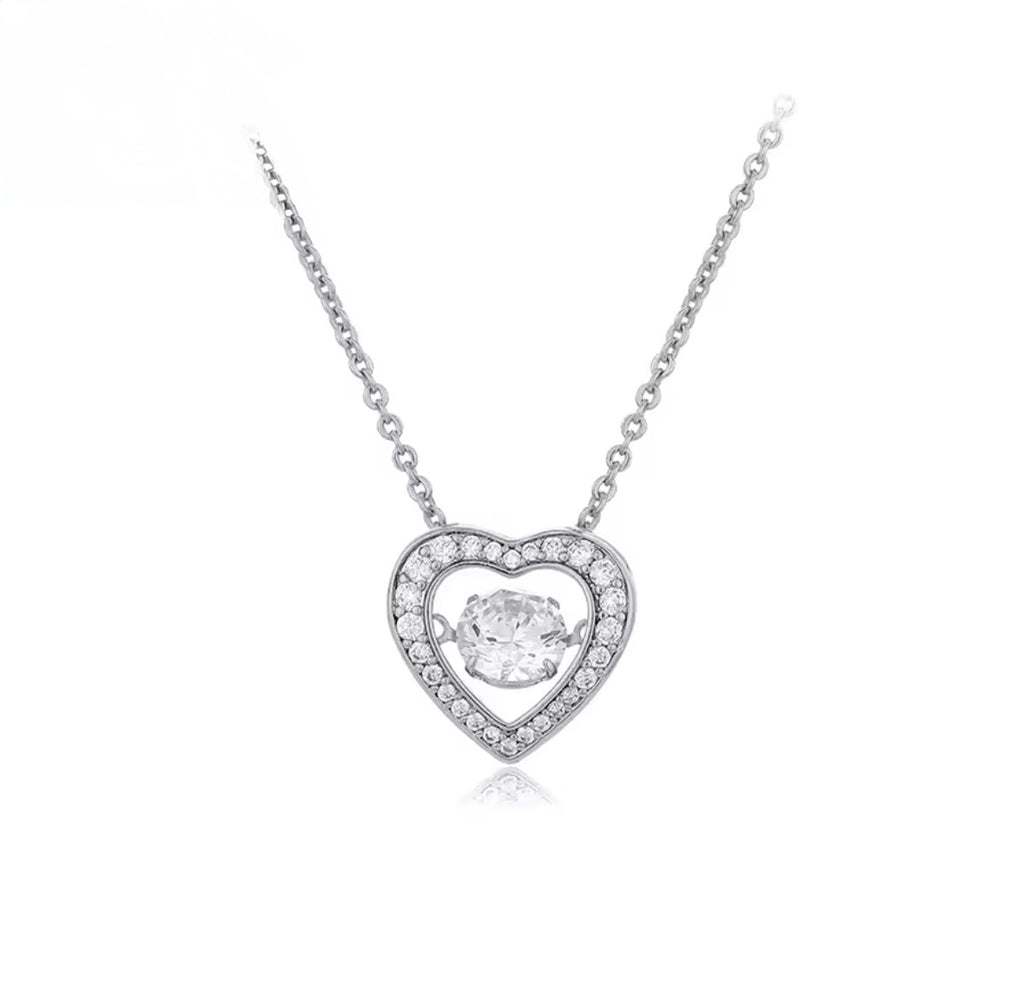 Naszyjnik z Tańczącą Cyrkonią Dancing Heart Glow