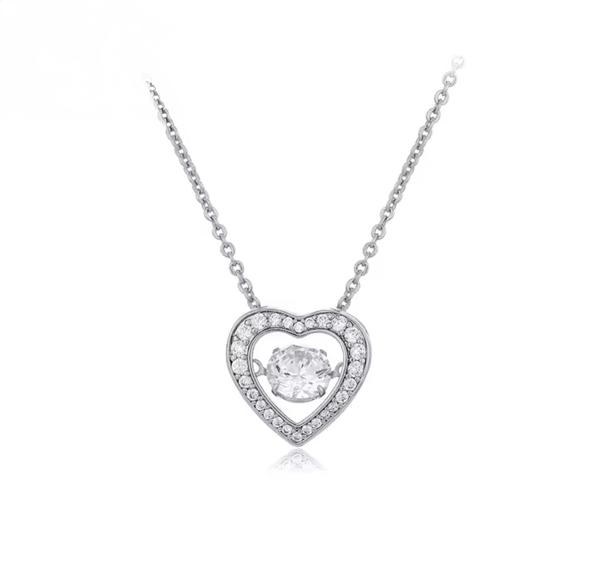 Naszyjnik z Tańczącą Cyrkonią Dancing Heart Glow