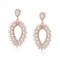 Kolczyki Wieczorowe Wiszące Rose Quartz Chandelier Glamour