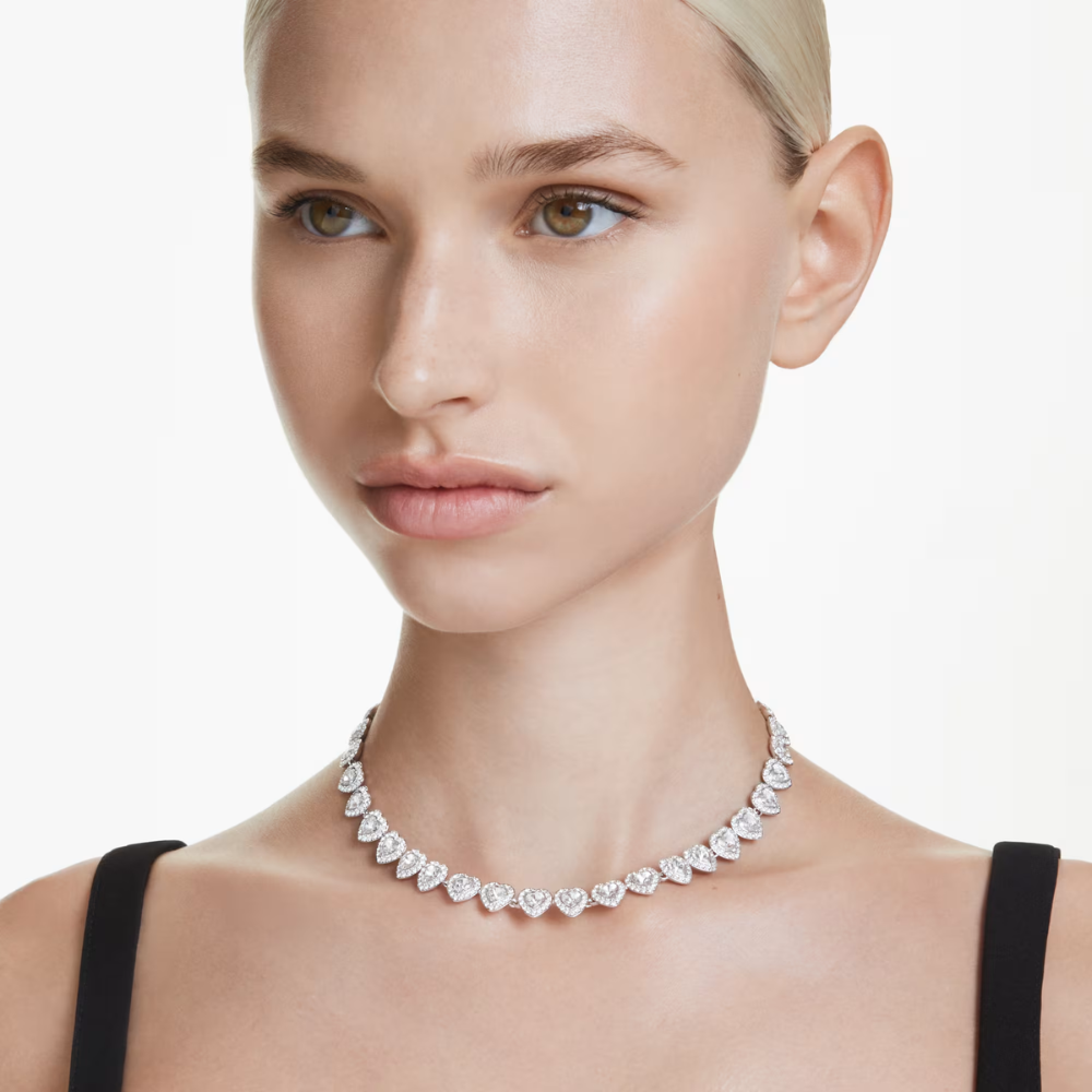 Gruby Naszyjnik Choker z Cyrkoniami Crystal Ice Link