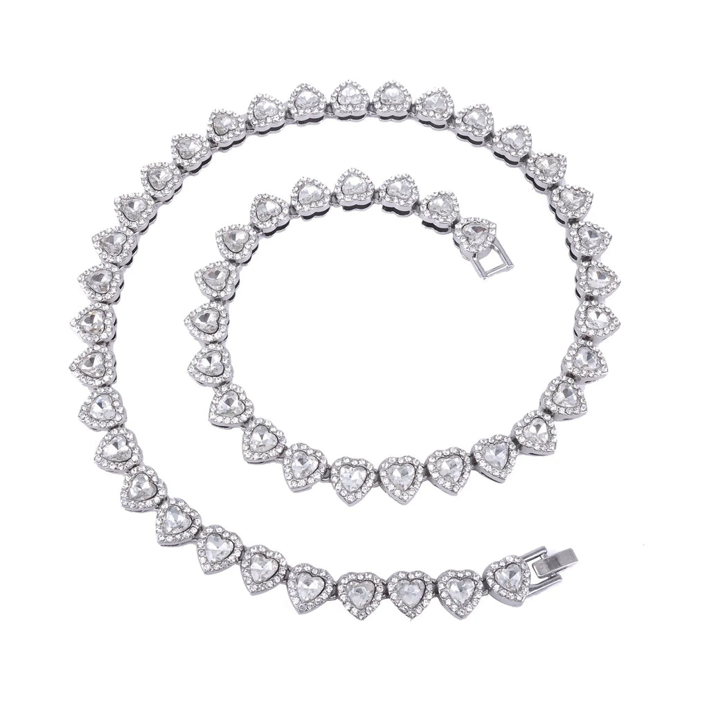 Gruby Naszyjnik Choker z Cyrkoniami Crystal Ice Link