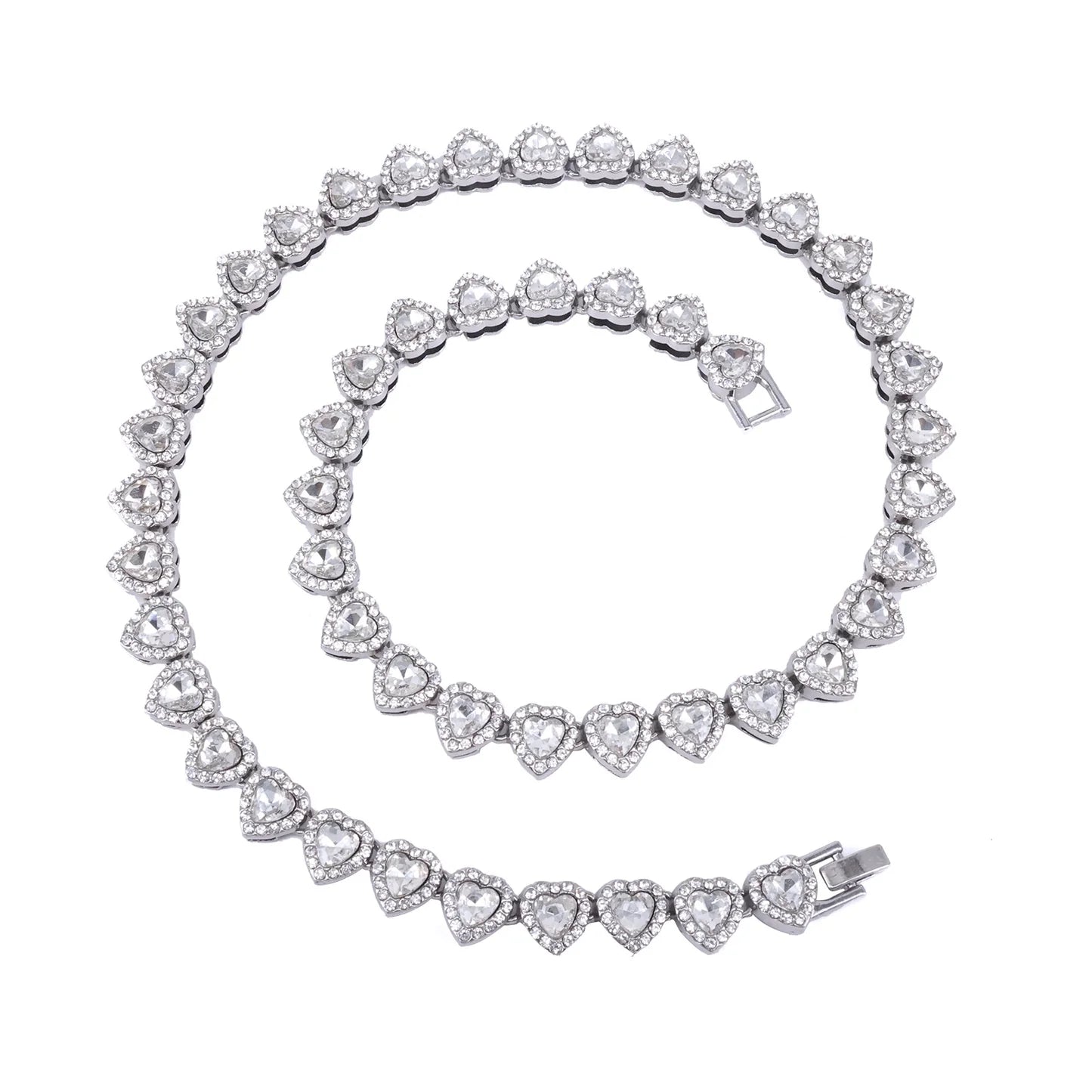 Gruby Naszyjnik Choker z Cyrkoniami Crystal Ice Link